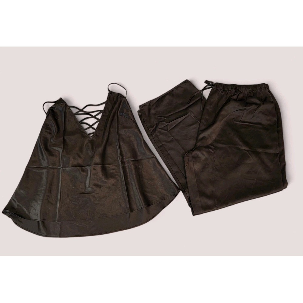 2 Piece Fredericks of Hollywood, Satin Lattice PJ Set, Cami And Bottoms‎ 3X NEW - Picture 2 of 10